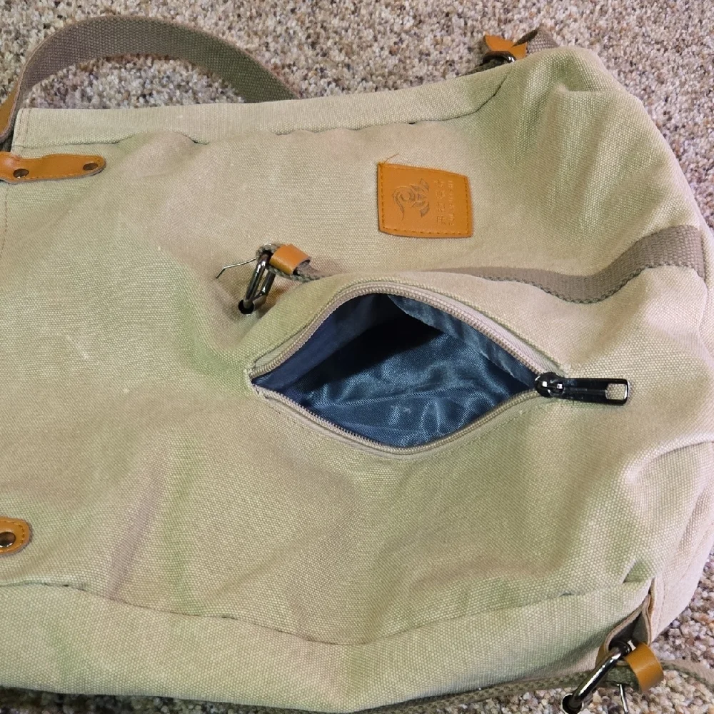 Fularishi Tan Canvas Backpack - Picture 6 of 13